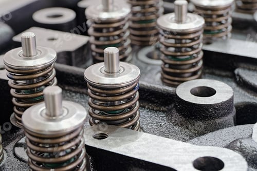 Preview: Cylinder head of an internal combustion engine with the cover removed
