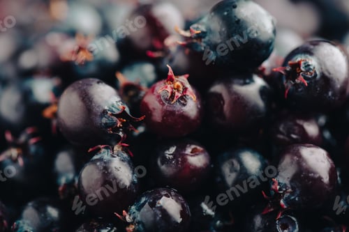 Preview: Close Up of Ripe Amelanchier Berries.