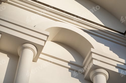Preview: Fragment White classical building, pattern seamless, texture