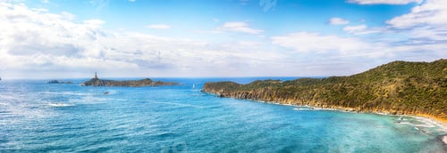 Preview: Marvelous view of Capo Carbonara lighthouse with turquoise water