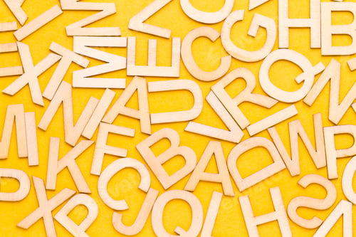 Preview: set of letters of the alphabet in disorder