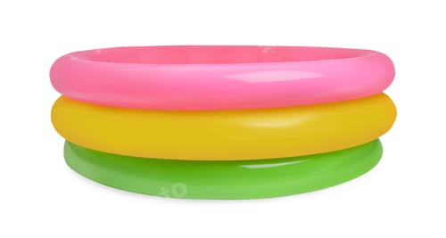 Preview: Colorful inflatable rubber pool isolated on white