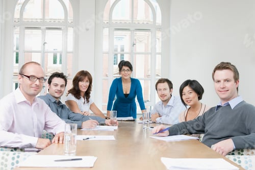 Preview: Portrait of group at conference table