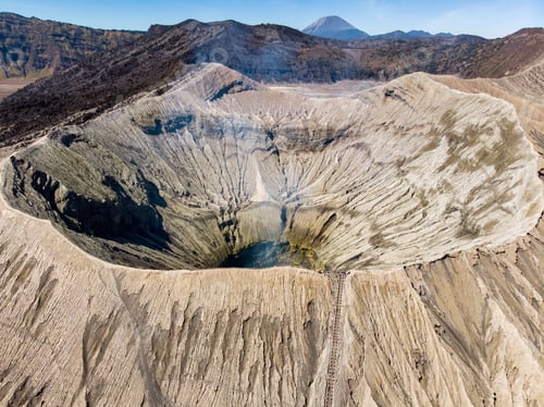 Preview: Aerial view majestic mount crater volcano, Kawah Bromo