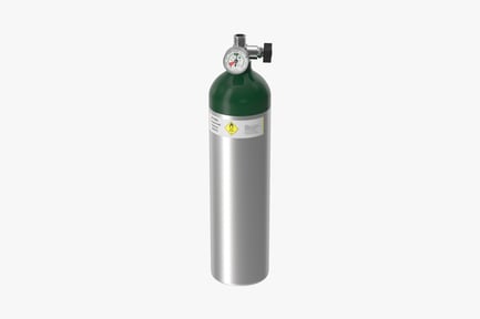 Preview: Oxygen Tank - Industrial Cylinder with Pressure Gauge