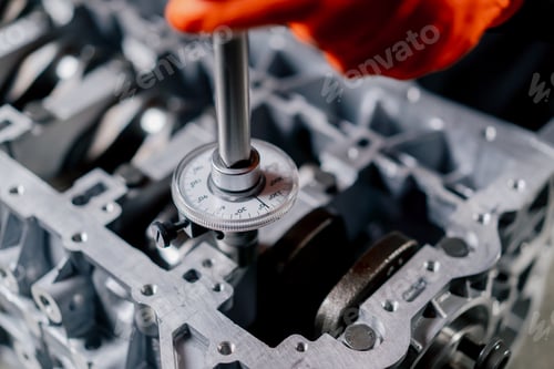 Preview: service station in the hands of a master device for tightening bolts with a sensor works with bolts