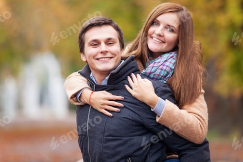 Preview: Teen couple in the autumn park