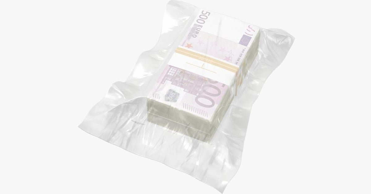 Packaged 500 Euro Banknote Stacks 3D, Incl. banknotes & cash - Envato