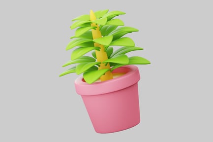 Preview: Cartoon potted plant, pink pot