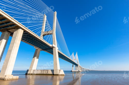 Preview: Modern bridge fragment: Vasco da Gama Bridge, Lisbon