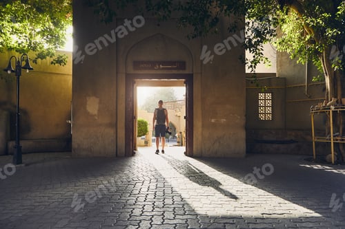 Preview: Silhouette of young tourist