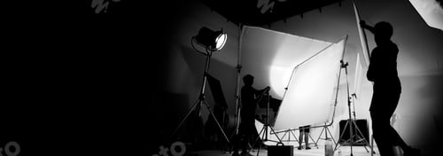 Preview: Silhouette of video production behind the scenes or B roll