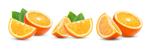 Preview: Ripe half of orange citrus fruit isolated on white