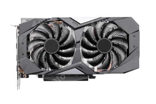 Preview: Computer graphic card, video card with two fans, isolated