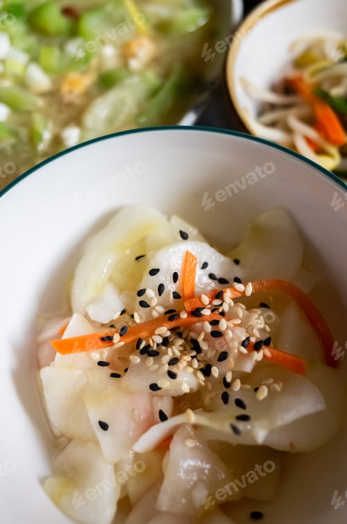 Preview: Chinese Appetizer With Pickled Cucumber On Table