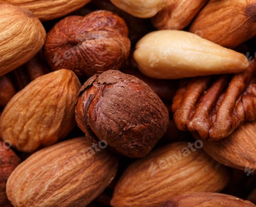 Preview: Background texture of assorted mixed nuts