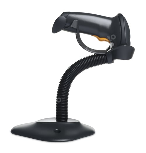 Preview: Stand with barcode scanner isolated on white