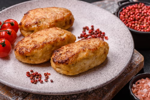 Preview: Delicious fresh fried minced fish cutlets with spices and herbs
