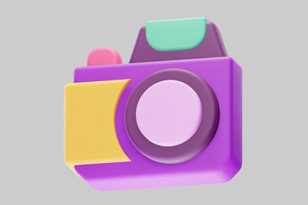 Preview: Camera with pink lens and colored buttons