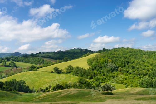 Preview: Rural landscape near Salsomaggiore, Parma, at springtime