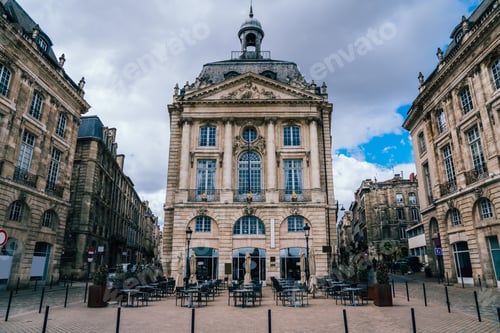 Preview: Building of classic architecture in cloudy day