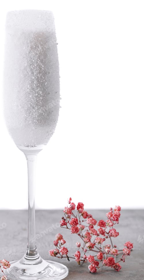 Preview: Champagne glass full of fluffy snow