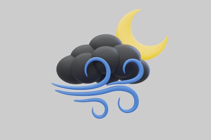 Preview: Cartoon night wind moon cloud