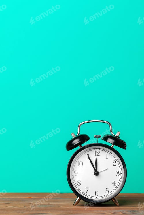 Preview: retro alarm clock on table