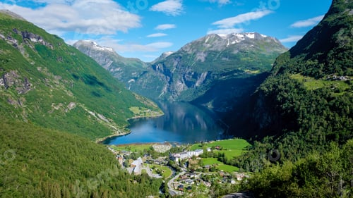 Preview: Majestic Norwegian Fjord View, Geiranger Fjord Norway