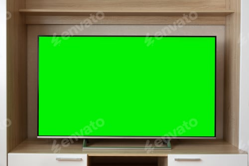 Preview: A snapshot of a TV with a horizontal green screen layout