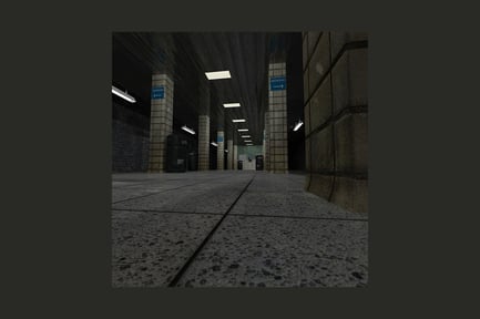 Preview: Subway corridor with signage and recessed lighting