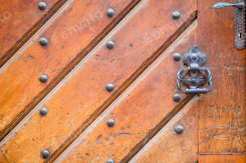 Preview: Closeup of brass handle of allwood door