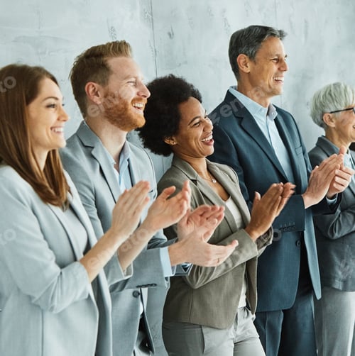 Preview: business businessman woman businesswoman meeting success office applause