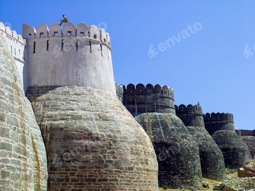 Preview: Fortress of Kumbhalgarh in the Aravalli Hills of Rajasthan - India