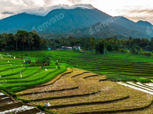 Preview: beautiful morning view indonesia panorama landscape beach with beauty color and sky natural light