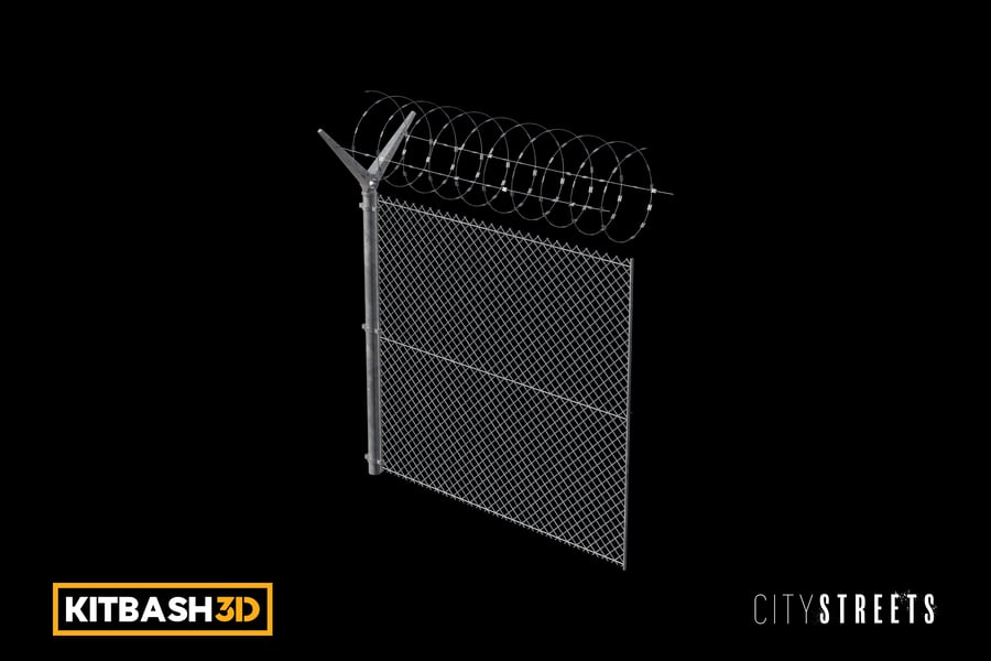 Kitbash: City Streets - Fence A 3D, Incl. kitbash & gothic - Envato