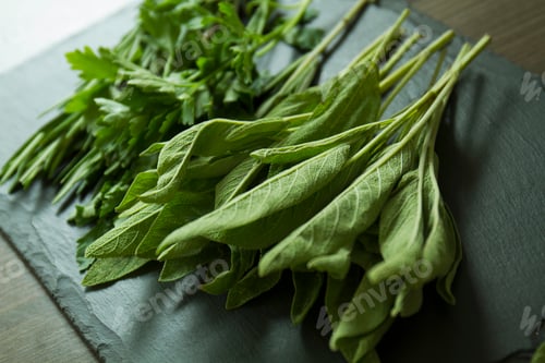 Preview: Rosemary, Sage and parsley on slate