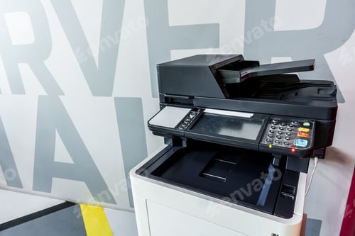 Preview: Multifunction printer equipment for scanning and copy paper in office