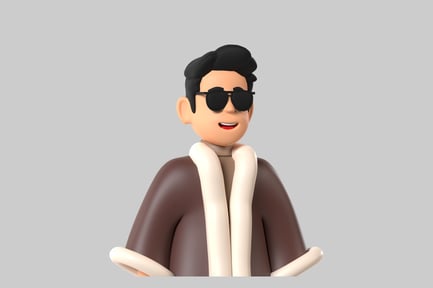 Preview: Cartoon man in winter coat
