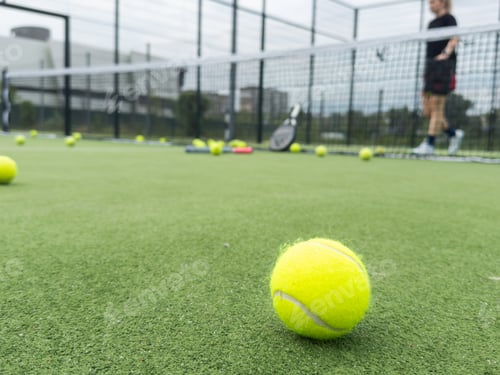 Preview: rackets and paddle balls on a court ready to play