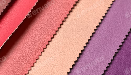 Preview: Leather samples of different colors for interior design as background
