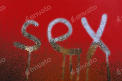 Preview: The word sex is written on wet glass