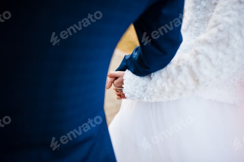 Preview: Hand in hand of wedding couple