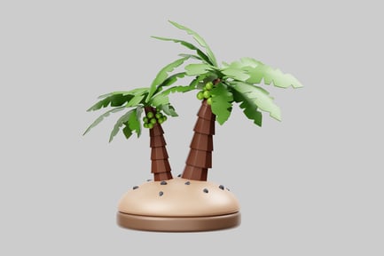 Preview: Tropical island palm trees asset