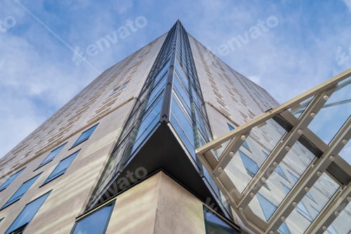 Preview: symmetrical view of building modern facade