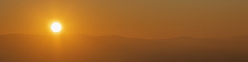 Preview: Banner sun over mountains, monochrome, sunset in the mountains