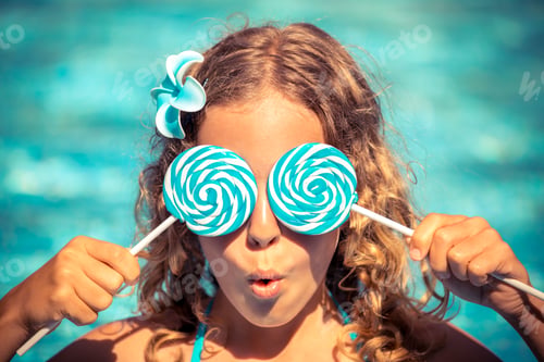 Preview: Happy child having fun on summer vacation