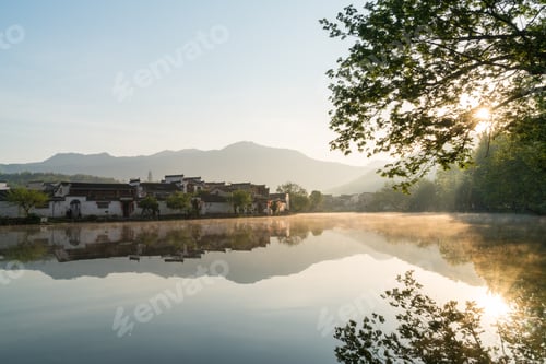Preview: chinese ancient villages in sunrise