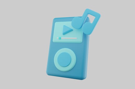 Preview: Blue music player with note