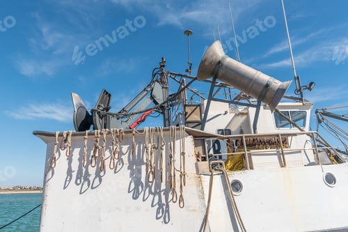Preview: Close-up of fishing equipment on a fishing trawler